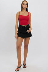 Red Cami Top Thin Strap Supersoft