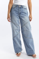 Denim Barrel Jeans Low rise