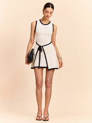 Contrast Trim Wrap Mini Dress