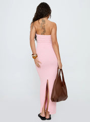 Savins Strapless Maxi Dress Pink Stripe
