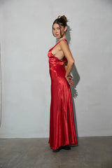 Illianna Open Back Satin Maxi Dress