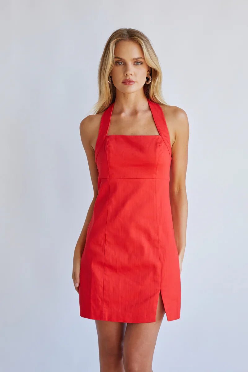 Flora Halter Mini Dress