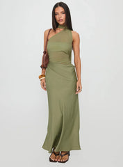 Indiara Halter Mesh Maxi Dress Green