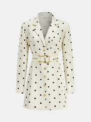 Polka Dot Belted Blazer Dress
