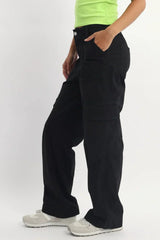 Black Cargo Pants Mid Rise