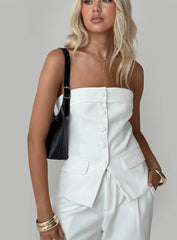Change It Up Strapless Top White