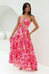 Enrichment Halter Maxi Dress Pink