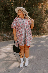 Pumpkin Patch Dreaming Plaid Mini Dress Curves