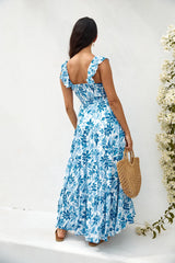 Nightfall Blooms Maxi Dress Blue