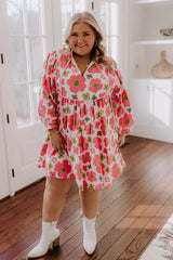 Happy Blooms Floral Mini Dress Curves