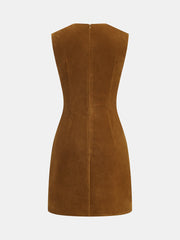 Velvet Sleeveless Mini Dress with Crystal Embellishments