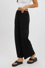 Black Wide Leg Pants Low Rise