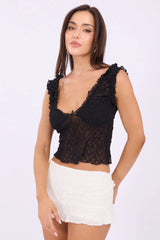 Black Lace Top Sleeveless