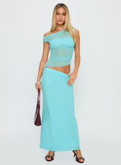 Aristocrat One Shoulder Mesh Set Blue