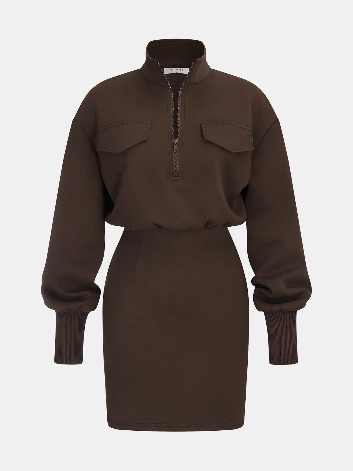 Half Zip Sweatshirt Mini Dress