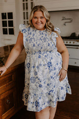 Whimsical Daydream Floral Smocked Mini Dress Curves