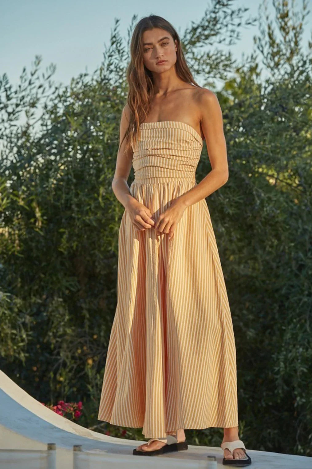 Betsy Dress - Gold & Ivory