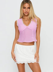 Wish Upon Broderie Mini Skirt White