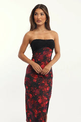 Multi Floral Bodycon Dress Mesh