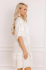 Oceanfront Villa Sequin Embroidered Mini Dress