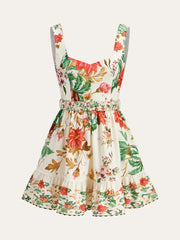 Floral Print Sleeveless Mini Dress