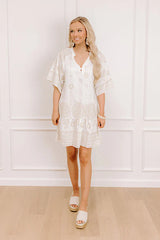 Oceanfront Villa Sequin Embroidered Mini Dress