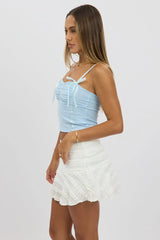 Blue Mesh Singlet Top