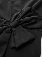 Bow-Accented Sleeveless Sheath Dress