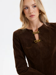 Chain Detail Long Sleeve Mini Dress