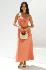 Yasmin Strapless Maxi Dress Coral