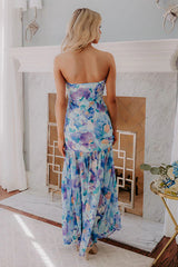Sunkissed Moment Floral Maxi Dress in Periwinkle