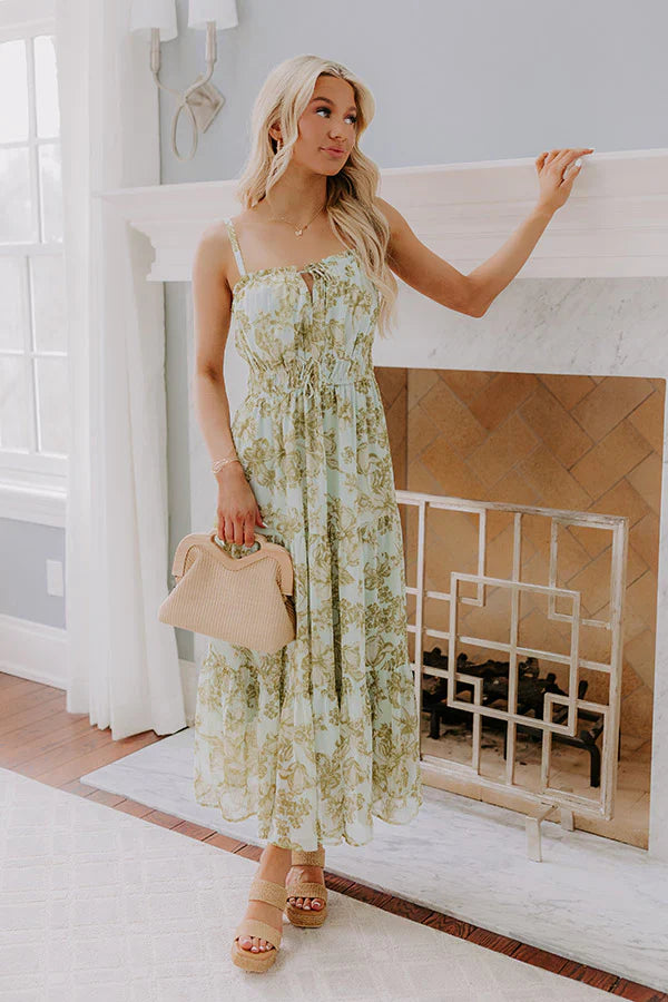 Simply Serene Floral Midi Dress
