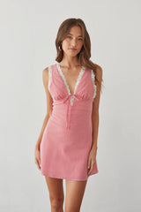 Mable Lace Trim Mini Dress