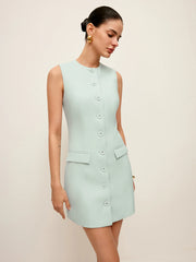 Button Front Dress With Pockets