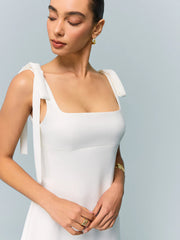 Bow-Strap Backless Mini Dress