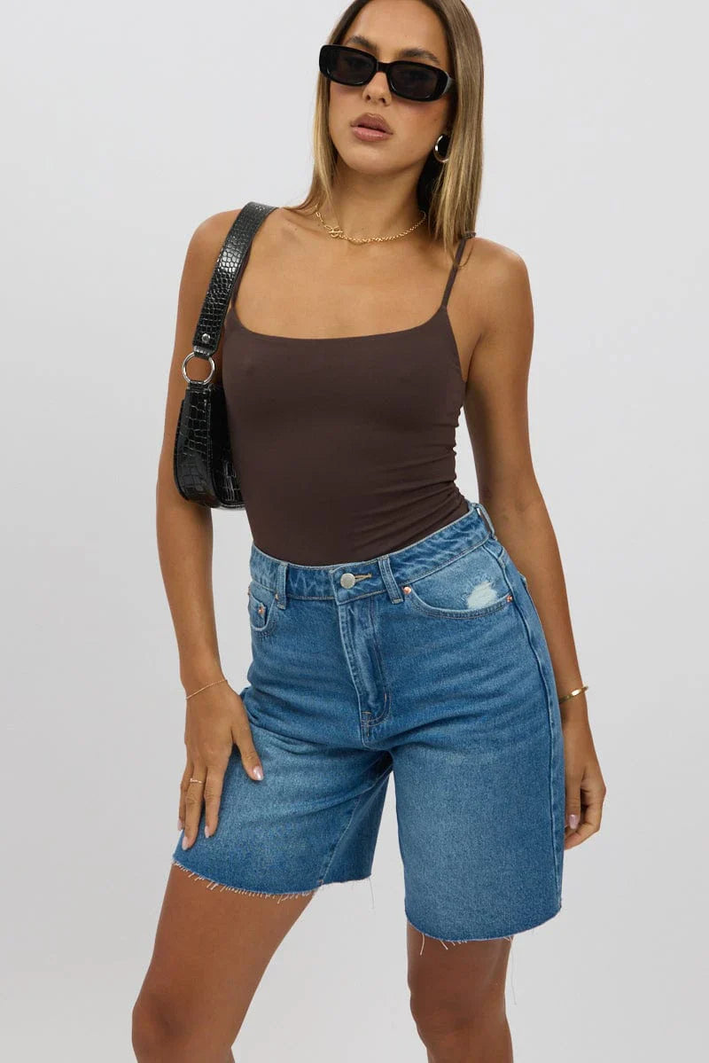 Denim Jorts Mid Rise