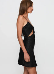 Linger Bias Cut Dress Black