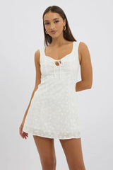 White Mini Dress Eyelet Fabric