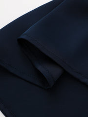 Long Sleeve Cross Neck Satin Tiered Mini Dress