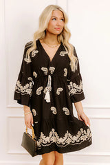 Bonding In Bali Embroidered Mini Dress