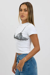 White Graphic Tee Short Sleeve
