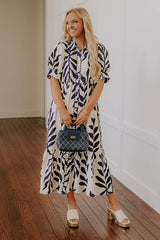 Tropical Getaway Button Down Midi Dress