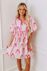 Modern Lines Floral Mini Dress