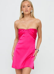Irena Strapless Mini Dress Hot Pink