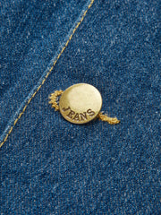 Metal Button Denim Blazer Dress