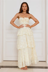 Tranquil Twilight Strapless Maxi Dress Yellow