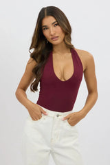 Red Halter Bodysuit Supersoft