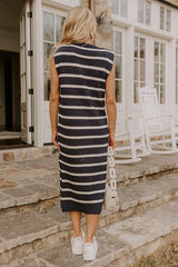 Sunset Sail Knit Midi Dress in Navy