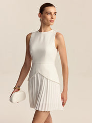 Pleated Hem Mini Dress