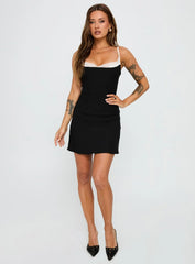 Renaissance Corset Lace Mini Dress Black / White